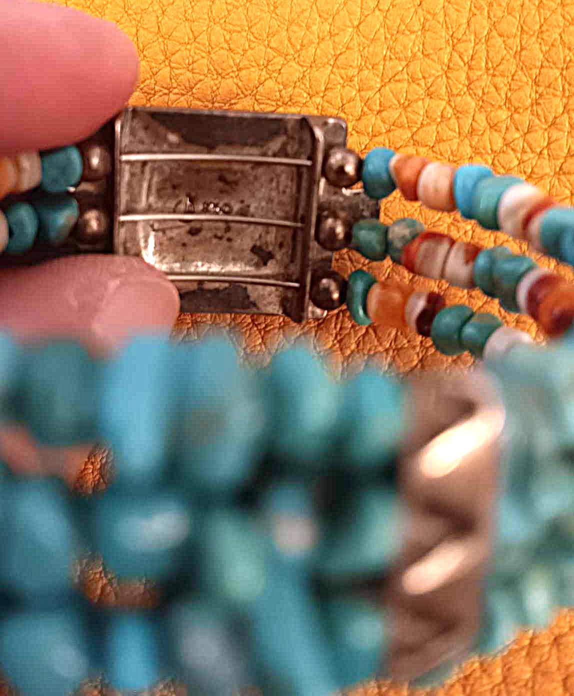 Gently Worn Carolyn Pollack 3-Strand Memory Wire Relios South Western-Style Cuff Bracelet - Image 2