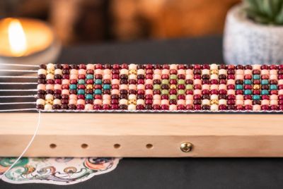 Beadwork On The Loom In Progress